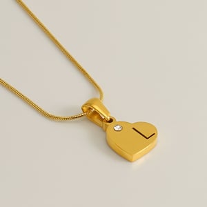 1 Piece Simple Series Simple Letter L Stainless Steel  Gold Color Rhinestone Unisex Pendant Necklaces h5 